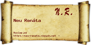 Neu Renáta névjegykártya